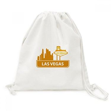 Imagem de Welcome To Las Vegas Nevada America Mochila de lona com cordão, bolsas de compras para viagem