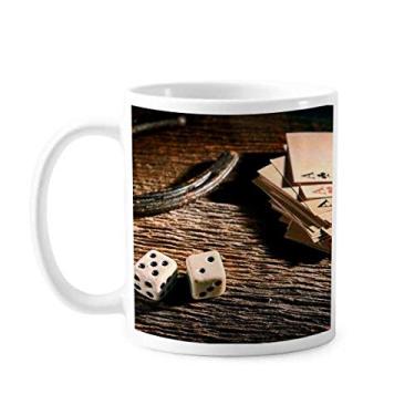 Imagem de Caneca de cerâmica de café de porcelana para jogos de pôquer de dados