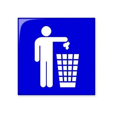 Imagem de Azulejo de cerâmica quadrado azul da Rubbish com decalque brilhante de tijolos esmaltados