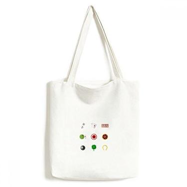 Imagem de Bolsa de lona com ilustração de elementos pequenos, bolsa de compras, bolsa casual