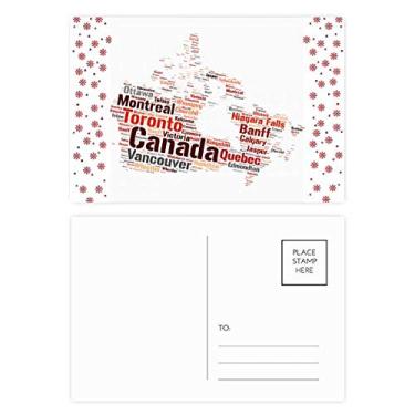 Imagem de Mapa do Canadá com nomes de cidades, pontos de referência, Natal, Natal, celebração, cartão postal Bênção cartão postal