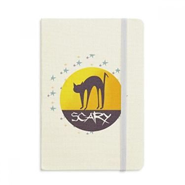 Imagem de Caderno de Dia das Bruxas com estampa de gato de terror com capa dura de tecido oficial