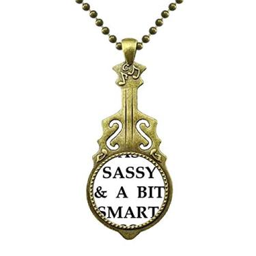 Imagem de DIYthinker Colar com design elegante Sassy Bit Smart Assy com pingente de música de guitarra antiga