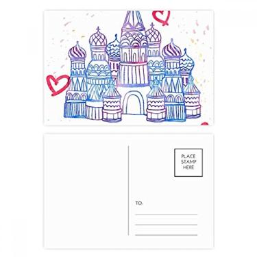 Imagem de Cartão postal I Love Moscow Saint Basil's Cathedral Rússia Conjunto de cartões postais de aniversário