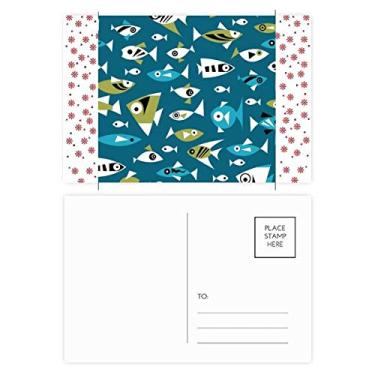 Imagem de Blocos de cores frias, peixes abstratos, Natal, flores, celebração, cartão postal Blessing