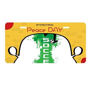 Imagem de DIYthinker Placa de licença com texto de futebol americano, esportes, placa de automóvel, decoração de carro, dia da paz