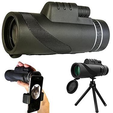 Imagem de Telescópio monocular, telescópio de prisma HD à prova d'água com suporte de telefone tripé para observação de pássaros selvagens, caminhadas, camping