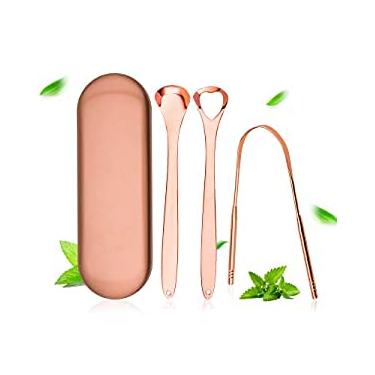 Imagem de Raspador de língua, limpador de língua de aço inoxidável de grau cirúrgico, limpador de língua para adulto, rosa