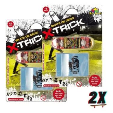 Imagem de FOXCUP Skate de Dedo com Rampa de Obstáculo Radical - Kit com 2 Unidades - Crianças de 1 a 3 Anos - Unissex