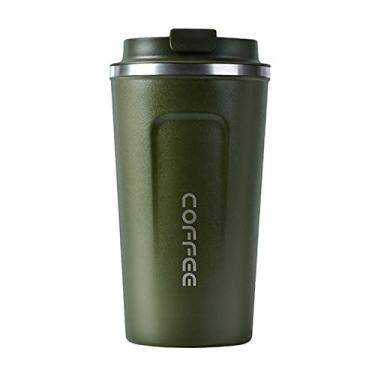 Imagem de Daerzy Copo de café de aço inoxidável à prova de vazamentos copo térmico isolado para carro caneca de viagem portátil