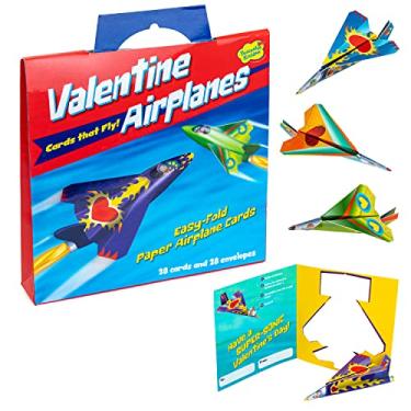 Imagem de Peaceable Kingdom Valentine Airplanes - 28 Folding Airplane Cards