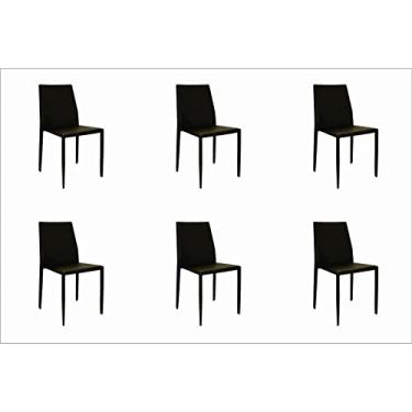 Imagem de Kit 6 Cadeiras Revestimento Pvc Amanda Rivatti Móveis Marrom