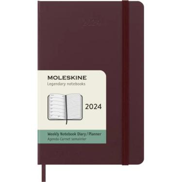 Imagem de Moleskine 2024 Weekly Planner, 12M, Pocket, Burgundy Red, Hard Cover (3.5 x 5.5)