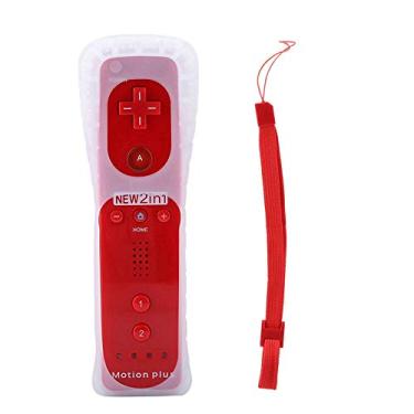 Imagem de Game Controller Game, Cables Somatossensory Game Handle Somatossensory Game Handle Controller Gamepad Integrado Acelerador para Wii WiiU (Vermelho)