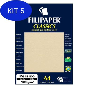 Imagem de Kit 5 Papel Pérsico A4 Filipaper Classics 180G 50 Folhas - Filiperson