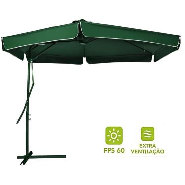 Imagem de Ombrelone Lateral 3m Suspenso Regulável Alavanca Verde 820300 - Belfix