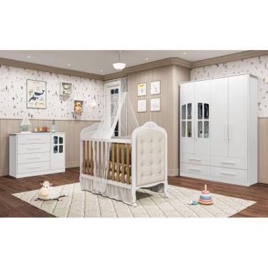 Imagem de Quarto Completo Bebê Moveis Peroba Charlo Elo MDF 04 portas