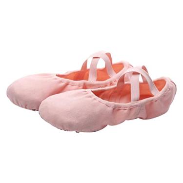 Imagem de GALPADA apartamentos para da criança sapatos baixos femininos apartamentos femininos sapatilhas sapatilha de balé sapatos de balé tecido elástico sapatos de dança solas filho