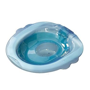 Imagem de Banheira Sitz para assento de vaso sanitário hemorróidas bacia de cuidados pós-parto, bacia de imersão assento de vapor ajuste universal perineal imersão e vapor em V, azul 2,39x39cm