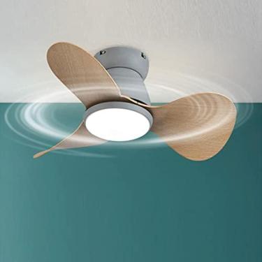 Imagem de Ventilador De Teto Interno De 24 Polegadas Com Luz LED 6 Marchas Luz Do Ventilador De Velocidade Do Vento Criativo Mudo Luz Do Ventilador De Teto Sala De Jantar Sala De Estar Quarto Crianças Luz D