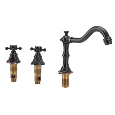 Imagem de Torneira Dupla Manopla Banheiro Dividido G1 Lavatório Europeu Bacia 2 Roscas Banheiro Cobre À Prova de Respingos para Divisor Divisor Torneira de Substituição Filtros de Água