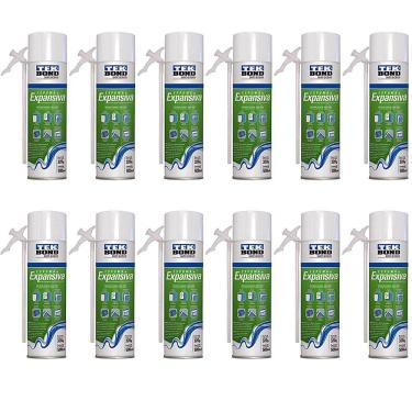 Imagem de Kit 12 Espuma Expansiva Vedação Isolamento Selante Preenchimento 320g/500ml - Tekbond