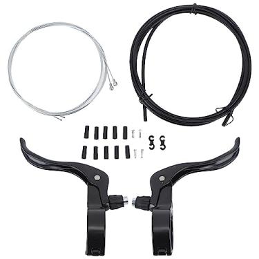 Imagem de Tbest Conjunto completo de freios de bicicleta, conjunto completo de freios de bicicleta, alavanca de freio de bicicleta, alojamento e cabo para bicicletas de montanha, bicicletas de estrada, diâmetro de instalação de 31,8 mm