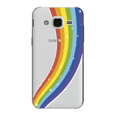 Imagem de Capa Case Capinha Samsung Galaxy  J2 Arco Iris Estrelinhas - Showcase