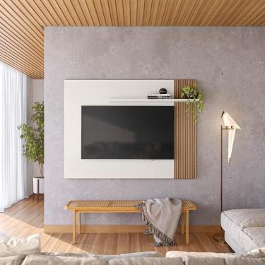 Imagem de Painel Tv Demadero 1200 X 900 X 180 Off White Crist/ripado Madeira Off White Crist/ripado Madeira