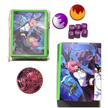 Imagem de Klara – Caixa de baralho – Capas para cartas – Protetores x65 – Marcadores de moedas de dados – Conjunto de coleção premium
