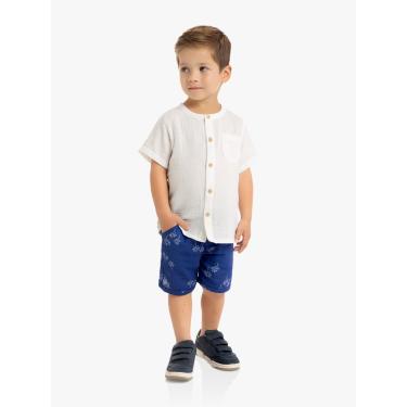 Imagem de Infantil - Conjunto Menino Camisa + Bermuda Milon Off White  menino