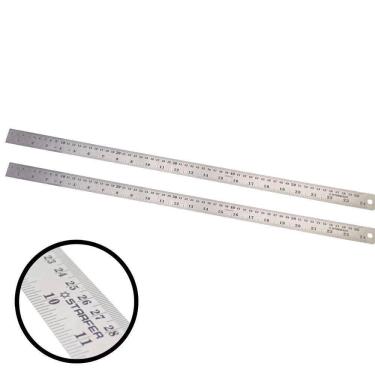 Imagem de Kit 2 Régua Aço Inox 60Cm 24 Desenho Projeto - Starfer