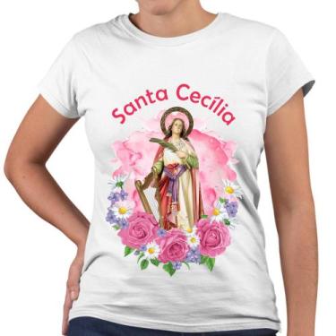 Imagem de Camiseta Baby Look Santa Cecília De Roma Religiosa - Web Print Estampa
