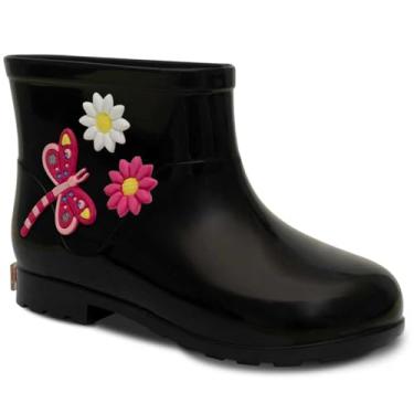 Imagem de Bota Galocha Infantil Feminina Nº 21 ao 26 Botinha Moda Menina 09.41 (Preto, BR, Criança de 1 a 3 anos, Numérico, 22)
