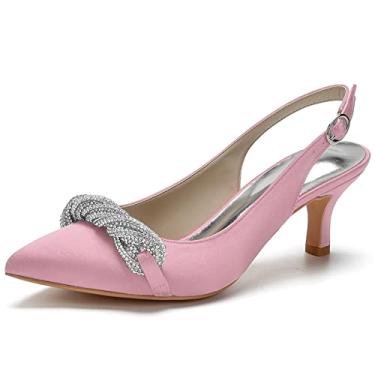 Imagem de GAGALU Sandálias femininas de bico fino, sapatos de festa de verão, rosa, 37