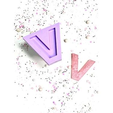 Imagem de Confeitaria dos Moldes, R185 Molde de silicone letra V resina decorar