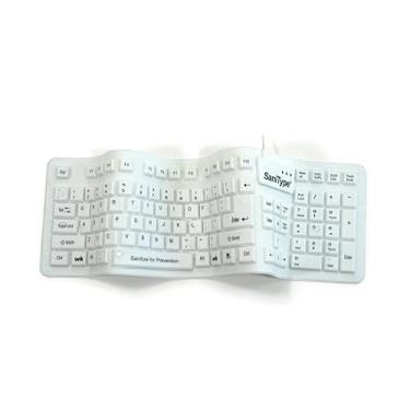 Imagem de Teclado higiênico confortável de toque macio lavável SaniType (USB) (branco) | KBSTFC106-W