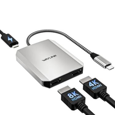 Imagem de Adaptador USB C para HDMI duplo, adaptador HDMI WAVLINK Dual 4K @60hz com entrega de energia de 100 W para laptops Dell XPS, HP, Lenovo, Thunderbolt 3/4, somente laptops Windows Systerm