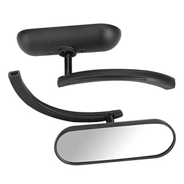 Imagem de Vidro de Alumínio Modificado para Motocicleta, Espelho Retrovisor Universal, Acessório para Motocicletas (Preto)