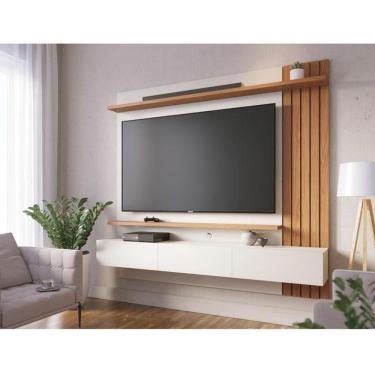 Imagem de Painel para Tv Home Suspenso Ambiente Juriti 1.8 Off White Matte Freijó – Colibri