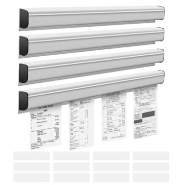 Imagem de 4 peças de porta-pedidos de cozinha de 30,5 cm, suporte de recibos de alumínio montado na parede com fita dupla face, suporte de bilhete de trabalho para cozinha comercial, cafés, bares, bares, trilho