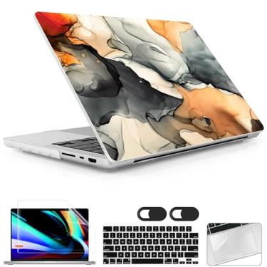 Imagem de Lepeoac Capa rígida para MacBook Pro de 16 polegadas 2021 2022 2023 2024 versão A3186 A3403 M4 A2991 M3 A2780 M2 A2485 M1 Pro/Max, capa rígida com protetor de tela e capa de teclado, textura técnica