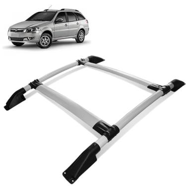 Imagem de Rack Teto Bagageiro Palio Wekeend 1997 a 2014 Tubolar Prata