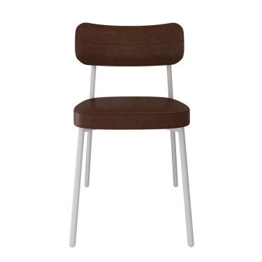 Imagem de Cadeira Alloa Fixa com 4 Pés 50 X 44,7 X 83,8 Cm com 1 Unidade Whisky/Branco Epoxi