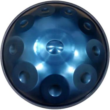 Imagem de 9/10 nota handpan tambor 22 Polegada em d menor mão tambor percussão de aço com suporte handpan e saco handpan macio, azul, 10 notas