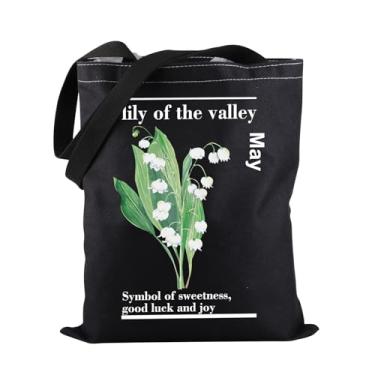 Imagem de PWHAOO Sacola May Lily Lily Of The Valley May Symbol Of Sweetness Good Luck And Joy Tote Bag Lily Lover Gift, Bolsa May Lily