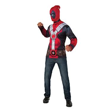 Imagem de Rubie's Camiseta masculina Deadpool fantasia, vermelha, padrão, Vermelho