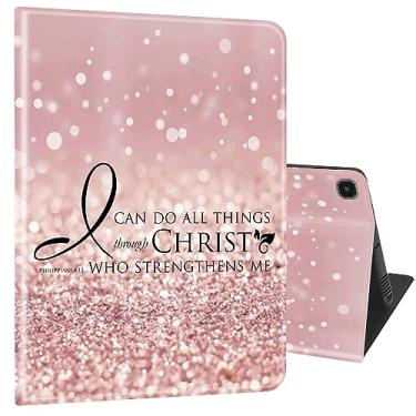 Imagem de Capa para Samsung Galaxy Tab S6 Lite 10,4 polegadas 2022/2020 (SM-P610/P613/P615/P619), capa de corpo inteiro com suporte multi-ângulo ultrafino com função despertar/hibernar - Rosa Philippians 4-13
