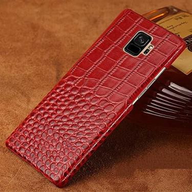 Imagem de Capa de telefone de couro com padrão de crocodilo para Samsung Galaxy S20 Ultra s20 FE s10 S9 S7 S8 plus Note 10 Plus a50 a70 A51 a7 a8 2018 capa traseira, vermelha, para Galaxy S8 Plus