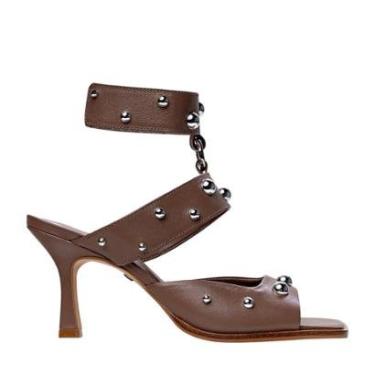 Imagem de Sandália Feminina Carrano Salto Alto Marrom Mocha - 778006-Feminino